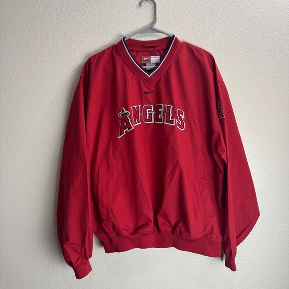 Nike Other - Anaheim Angels Vintage Nike Team Warm Up Pullover Jacket Windbreaker Size Medium
